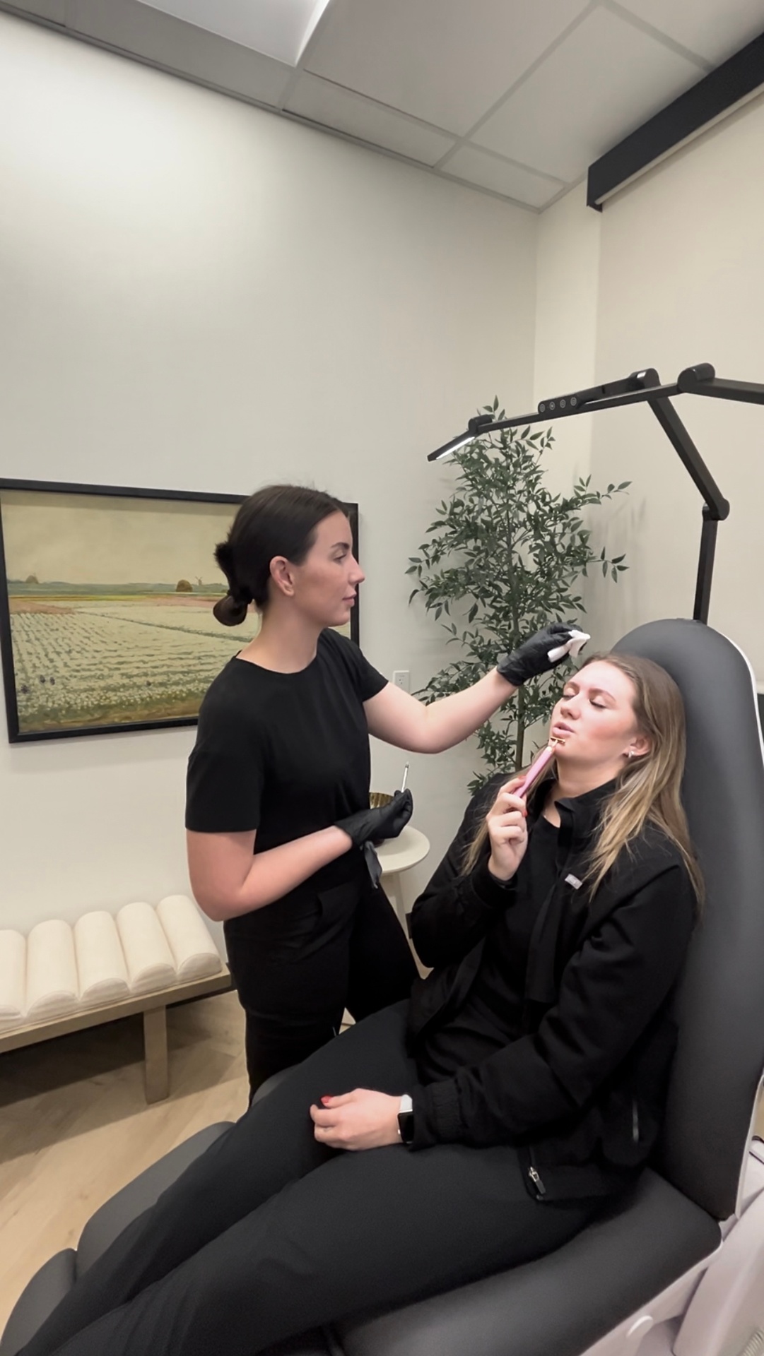 Before cheek filler treatment showing volume loss