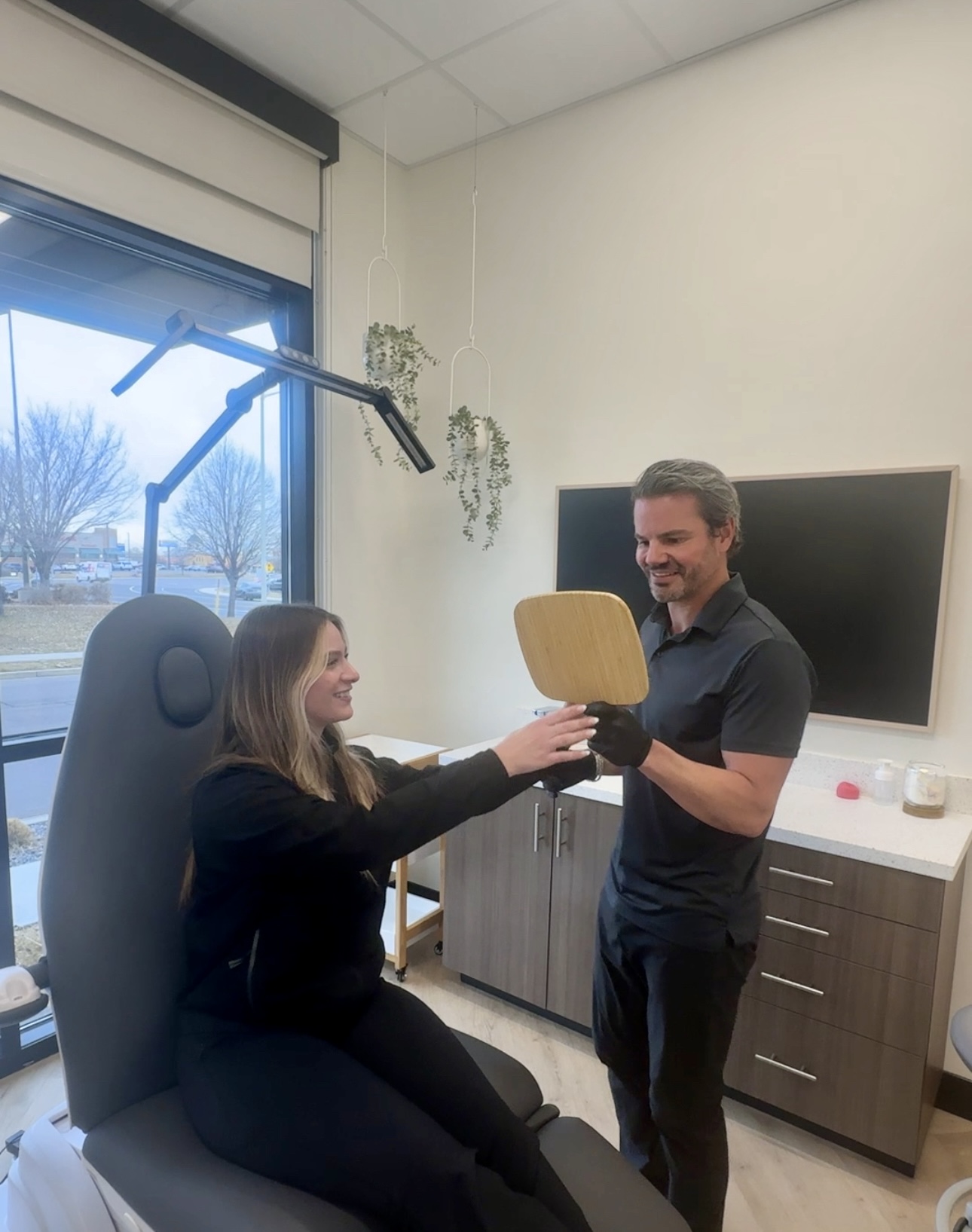 After cheek filler showing restored volume and lift